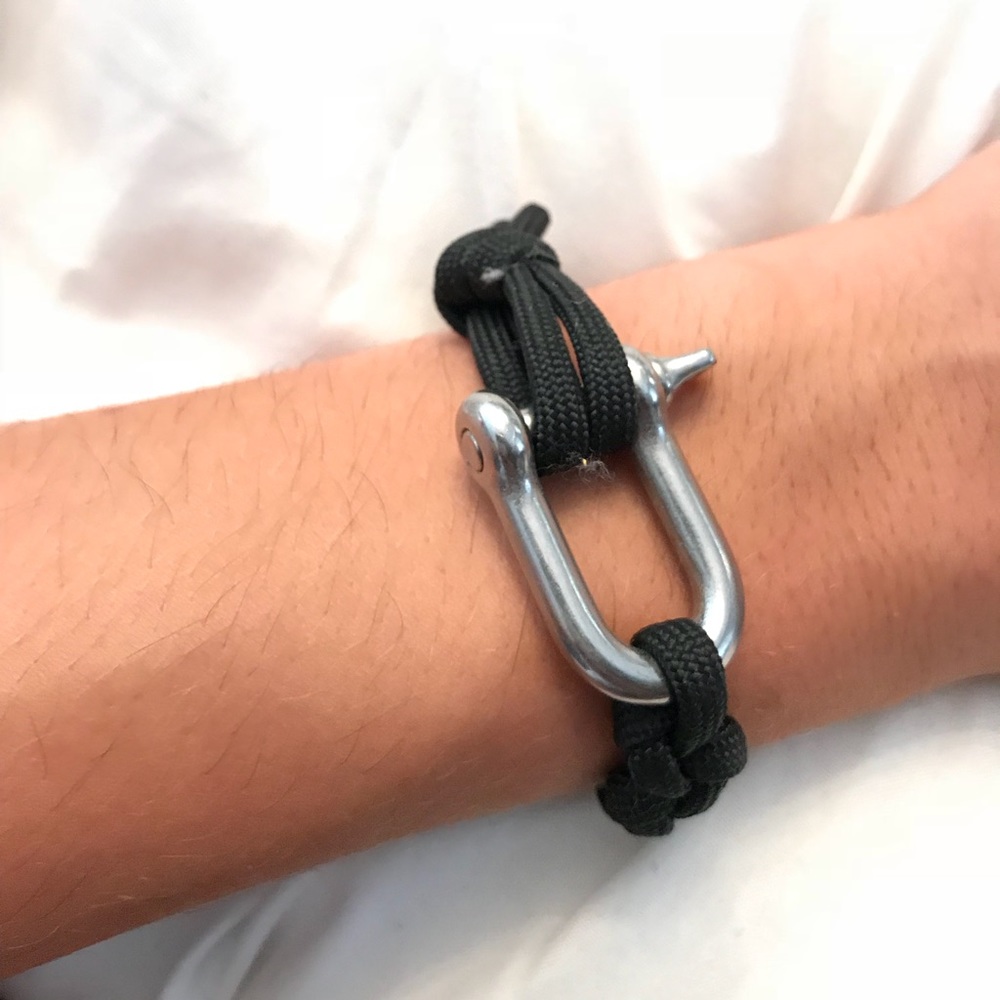 Black Rope and Silver clasp bracelet